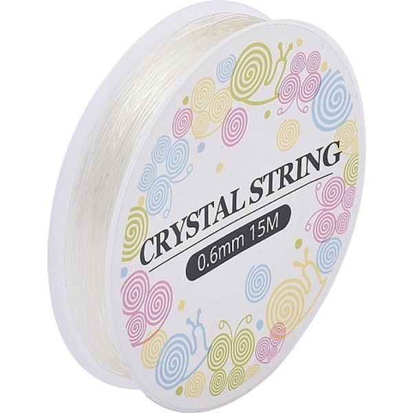 Fil Cristal, Fil éLastique, Cordon De Perles Extensible, Pour La Fabrication De Bijoux En Perles, Clair, 0.6Mm, Environ 16.4 Yards (15 M)/Rouleau-image