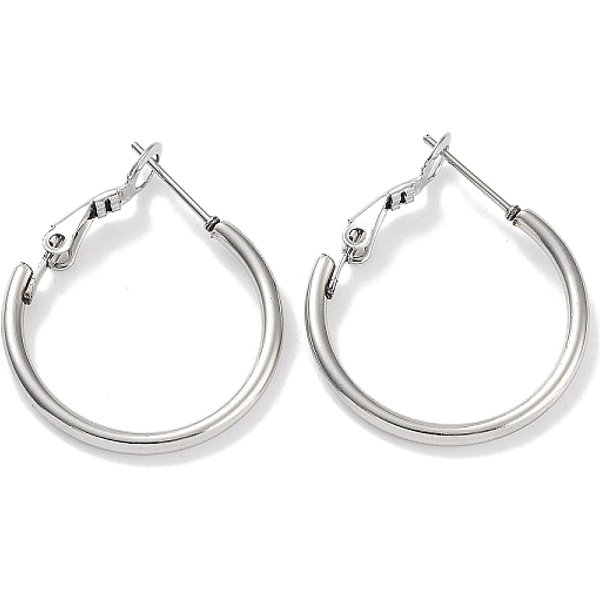 Boucles D'oreilles CréOles En Acier Inoxydable 304 Anti-Ternissement Pour Femmes Et Hommes, Couleur Inoxydable, 12 Jauge, 24.5X2Mm, Pin: 0.6 Mm-image