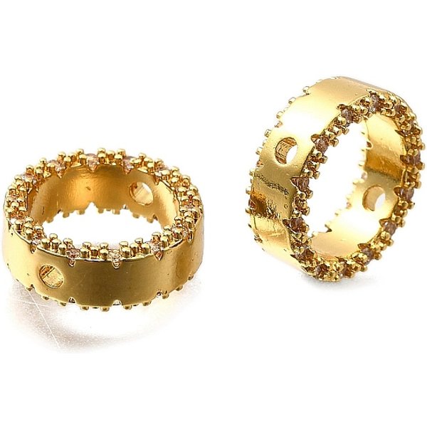 Perle En Laiton Cadre, Anneau Rond, VéRitable 18K Plaqué Or, 12X4Mm, Trou: 1.4Mm-image