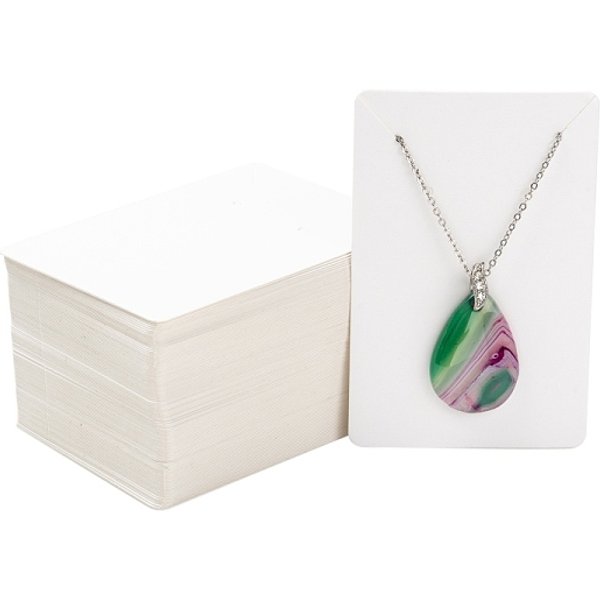 Tarjetas De CartóN, Usado Para Collar Y Arete, Blanco, 9X6 Cm-image