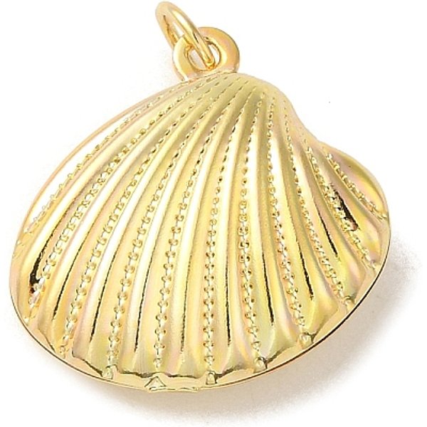 Acumular Colgantes De Chapado De LatóN, Duradero, Sin Plomo Y El Cadmio, CáScara, Real 18K Chapado En Oro, 19.5X19X7Mm-image