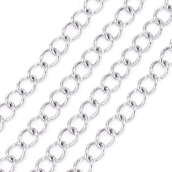 ChaîNes Gourmettes En Acier Inoxydable 304 RéSistant Au Ternissement, ChaîNes TorsadéEs, Soudé, Couleur Inoxydable, 4X3X0.6Mm-image