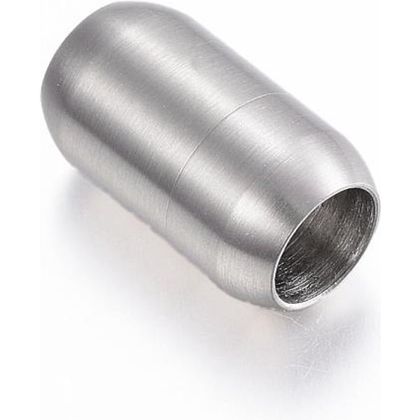 AnlaufgeschüTzte MagnetverschlüSse Aus Edelstahl 304 Mit Einklebbaren Enden, Fass, Edelstahl Farbe, 21X12 Mm, Bohrung: 8 Mm-image
