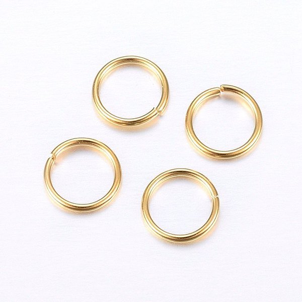 304 Stainless Steel Open Jump Rings, Golden, 22 Gauge, 5X0.6Mm, Inner Diameter: 4Mm-image
