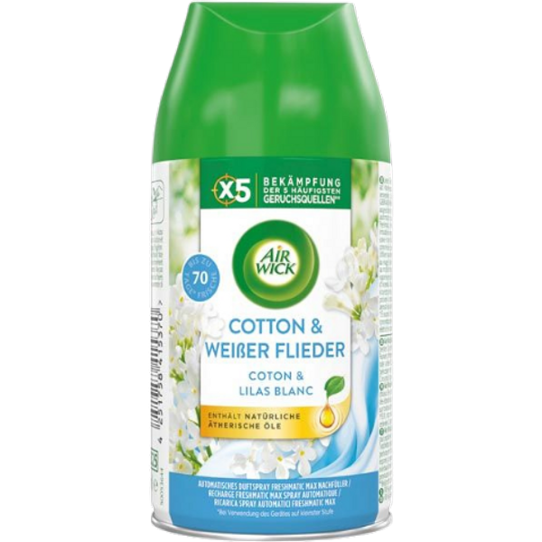 Airwick Freshmatic Cotton & White Lilac Automatic Air Freshener Refill – 250 ml