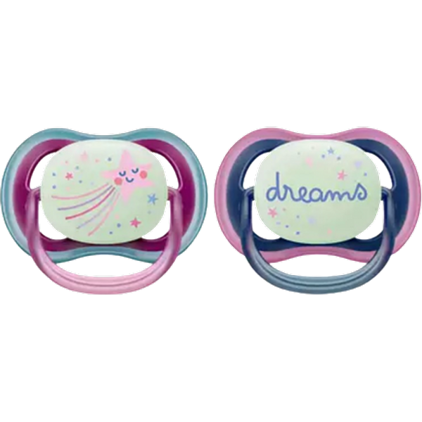 Philips Avent Ultra Air Night Time 6–18 kk Baby Girl Planet Star & Dream -tutit – 2 kpl