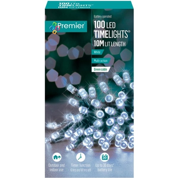 Premier 100 LED-paristovalkoinen valoketju - 10 metriä