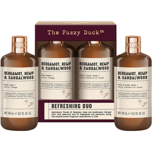 The Fuzzy Duck Bergamot, Hamppu & Santelipuu Refreshing Duo Bath Kit Gift Set