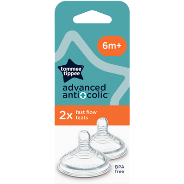 Tommee Tippee Advanced Anti-Colic Fast Flow 6+ kk Tuttiosa – 2 kpl