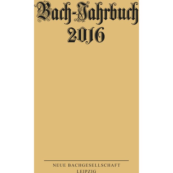 Bach-Jahrbuch 2016