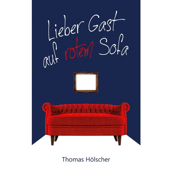 Lieber Gast auf rotem Sofa