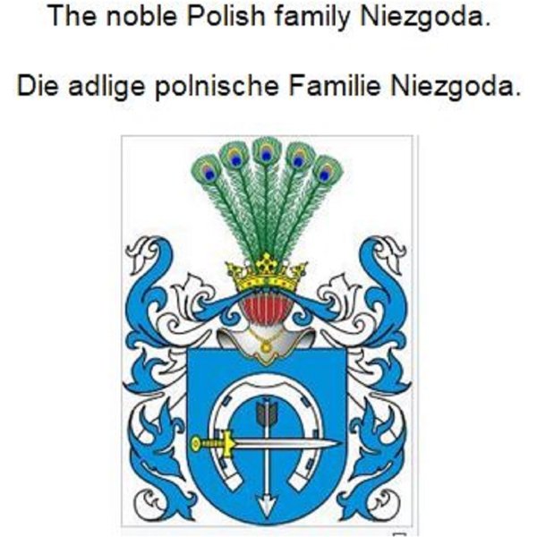 The noble Polish family Niezgoda. Die adlige polnische Familie Niezgoda.