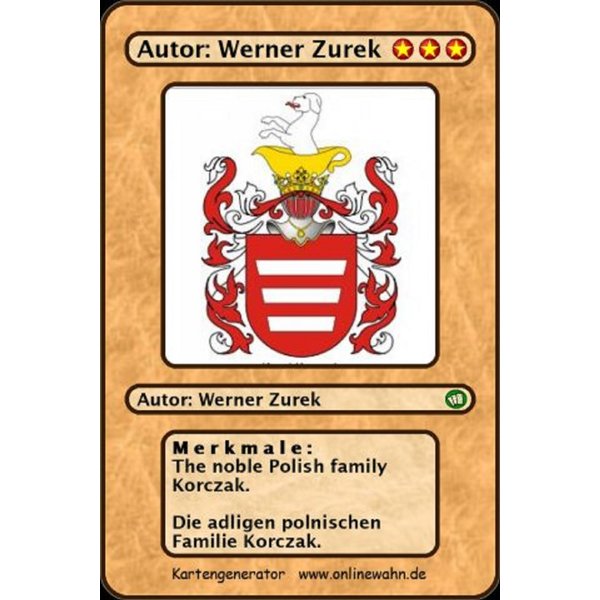 The noble Polish family Korczak. Die adligen polnischen Familie Korczak.