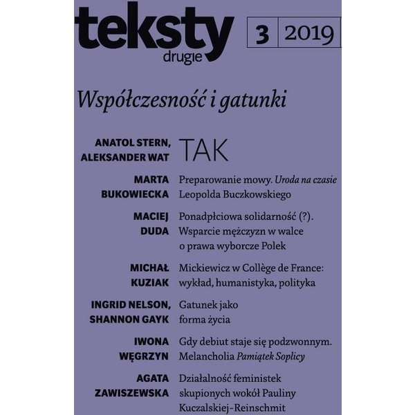 Teksty Drugie. Współczesność i gatunki