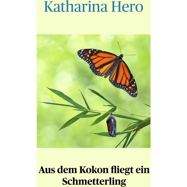 Aus dem Kokon fliegt ein Schmetterling