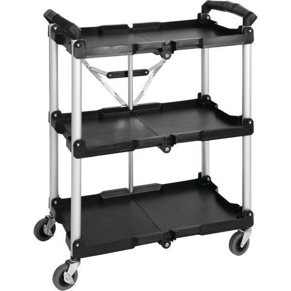 Vogue 3 Tier PP Folding Trolley Black