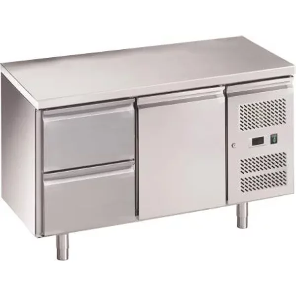 Chefsrange RC2H2D 2 Door Fridge Counter With Castors + 1 Bank Of 2 Drawers
