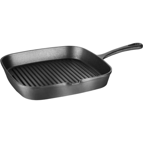 Vogue Square Cast Iron Ribbed Skillet Pan 24cm