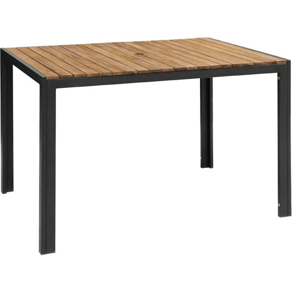 Bolero Acacia Wood and Steel Rectangular Table 1200mm