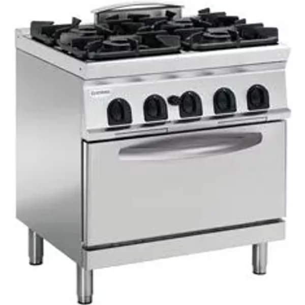 Tecnoinox PFG8V7 Medium Duty 4 Burner Range With Electric Fan Oven