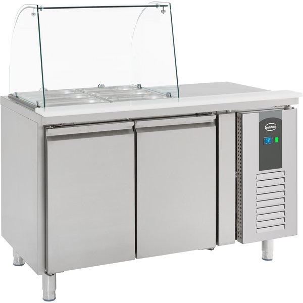 CombiSteel Counter 2 Doors Fridge with Glass Cover
