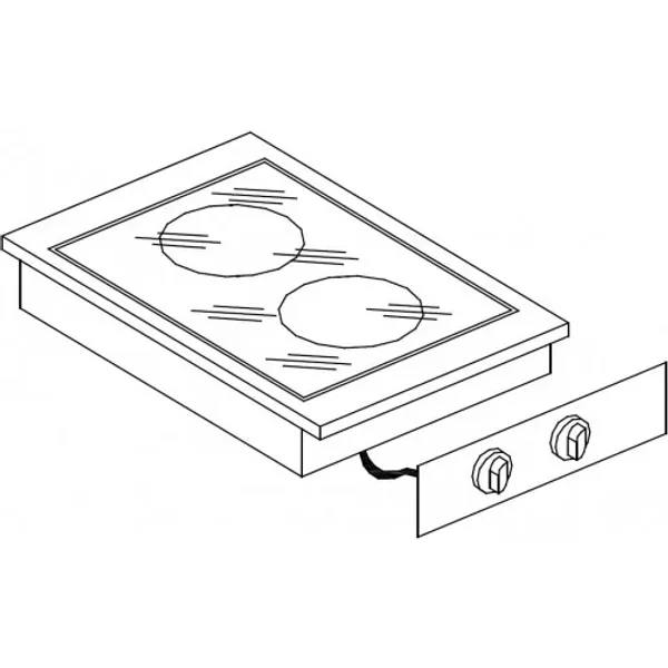 Giorik LPV6421D Drop In 2 Ring Ceramic Hob