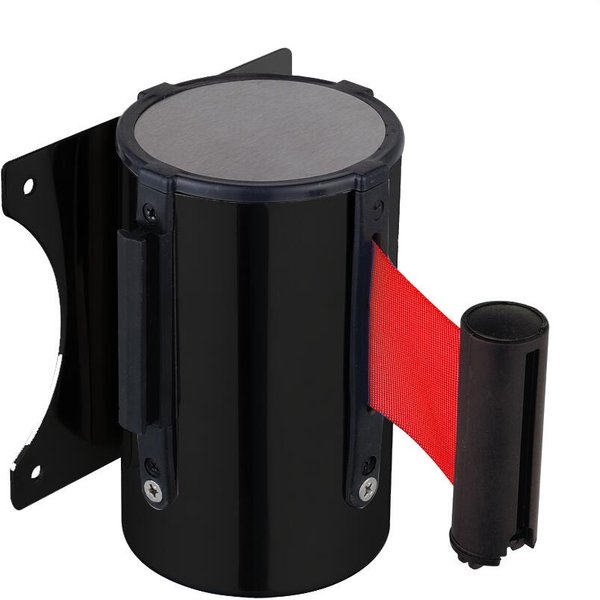 Combisteel Black Wall-Mount Stanchion - 3 m Belt