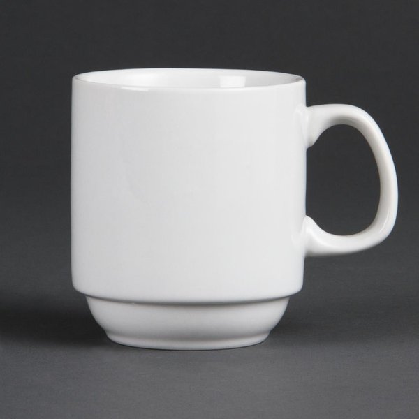 Olympia Whiteware Stacking Mugs 284ml 10oz (Pack of 12)