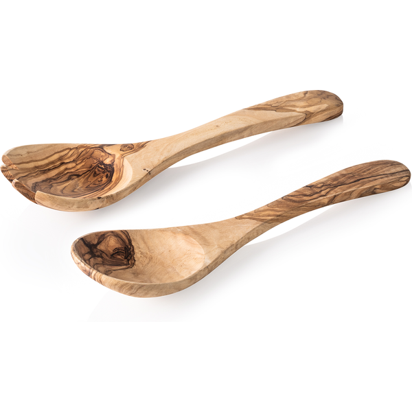 Pure Olive Salad Servers Set, Olive Wood, 27 cm, Pack of 2