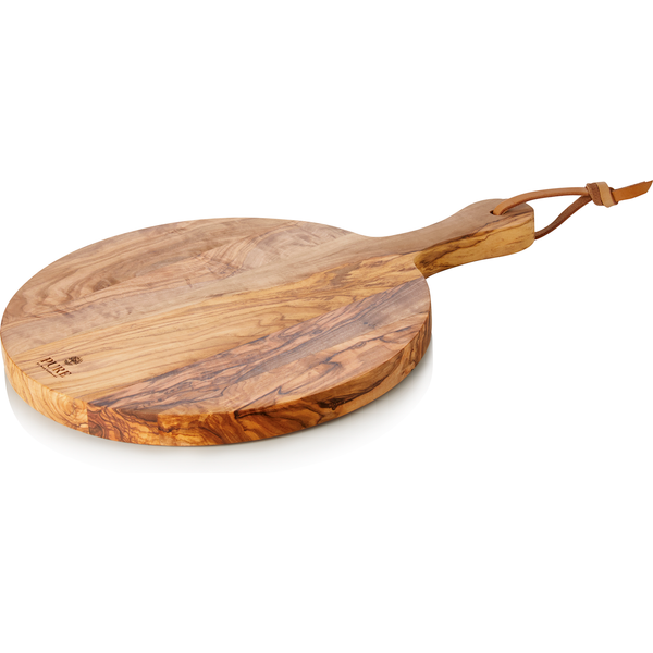 Pure Olive Serving Board with Handle Dia 25 cm Olive Wood
