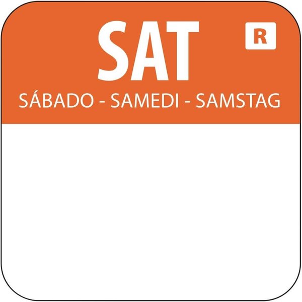 Hygiplas Removable Colour Coded Food Labels Saturday (Pack of 1000)