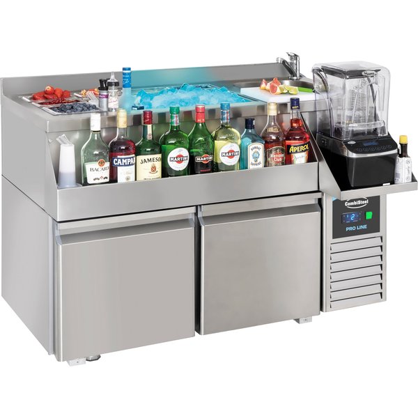 Combisteel 2-Door Refrigerated Counter with Cocktail Station - 180 L
