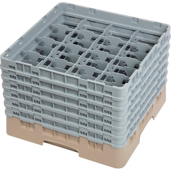 Cambro Camrack Beige 16 Compartments Max Glass Height 298mm
