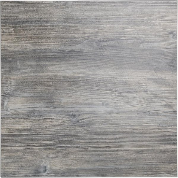 Bolero Pre-Drilled Square Melamine Table Top Ash Grey 600mm