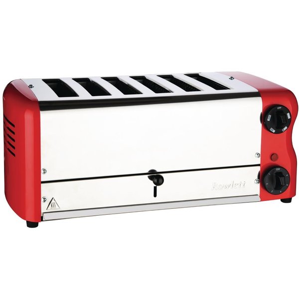Rowlett Esprit 6 Slot Toaster Traffic Red w/2x Additional Elements & Sandwich Cage