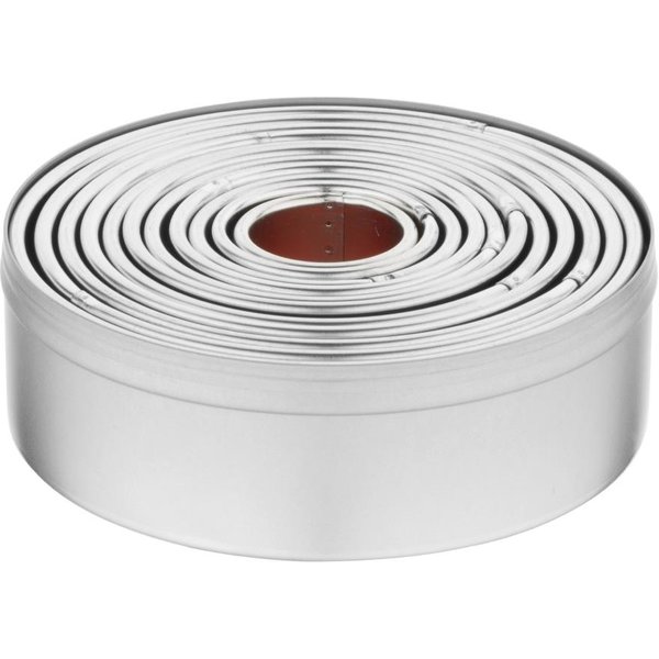 Vogue Round Plain Pastry Cutter Set (Pack of 11)