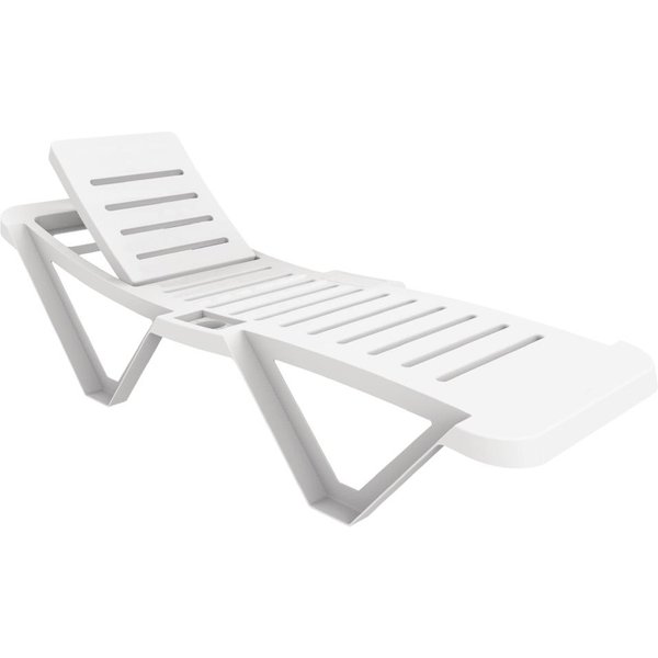 Polypropylene Sun Loungers White (Pack of 2)