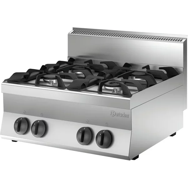 Bartscher Gas stove 650, 4BR, TU Countertop