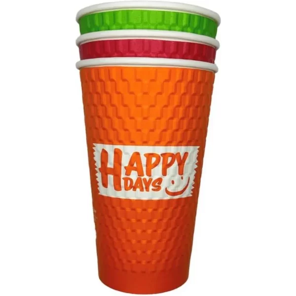 Happy Days 3 Colours 16oz D/w Pe Cup X500