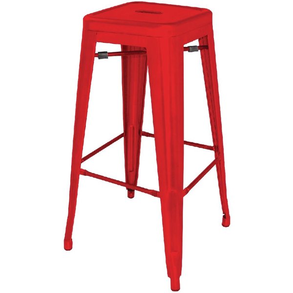 Bolero Bistro Steel High Stool Red (Pack of 4)