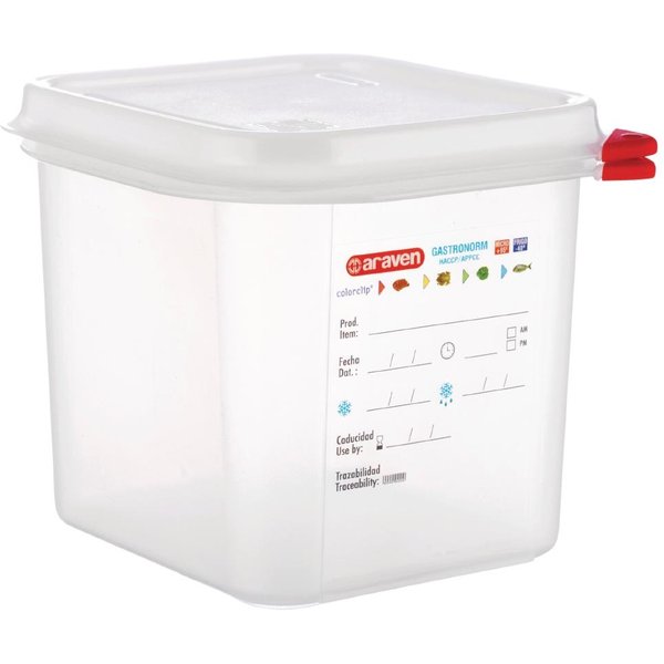 Araven Polypropylene 1/6 Gastronorm Food Containers 2.6Ltr (Pack of 4)
