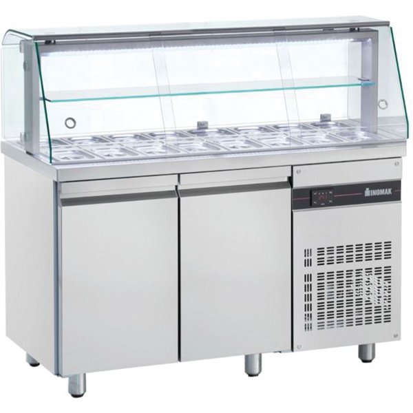 INOMAK Double Hinged Door Saladette With Display Case ZQFP99