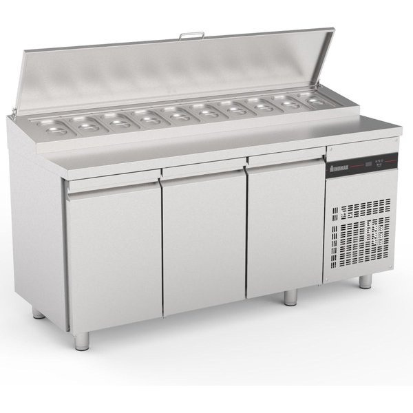 INOMAK Triple Door Prep Counter With Raised Collar ZPZP999