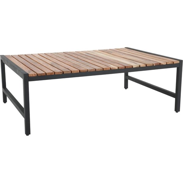 Bolero Steel and Acacia Low Coffee Table 1200x800mm