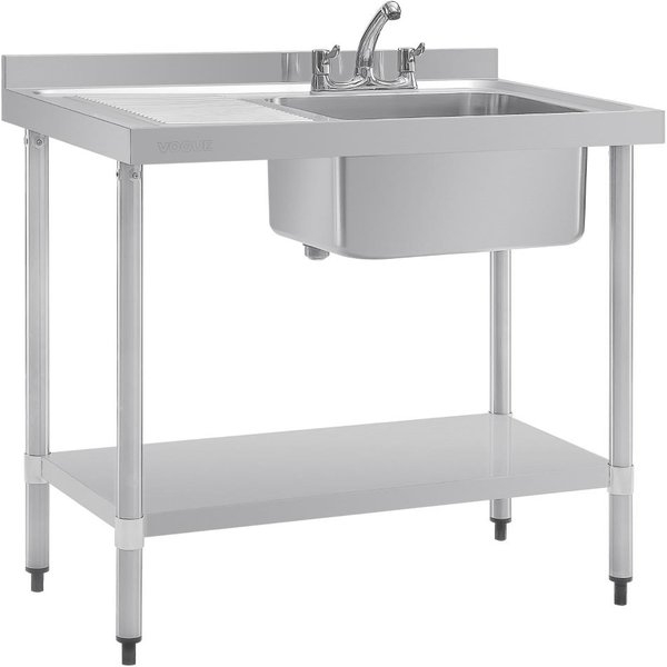 Vogue Single Sink Left Hand Drainer 1000mm