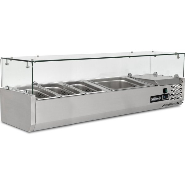 BLIZZARD 1.2m Glass Canopy 1/3 Gastronorm Prep Top TOP1200CR