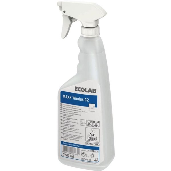 ECOLAB Maxx Windus C2 Toilet Glass & Surface Cleaner (12x750ml)