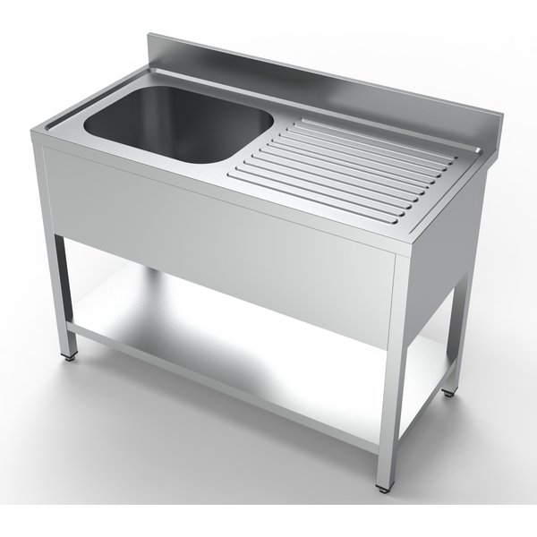 CombiSteel 600 Stainless Steel Sink Unit with Drainboard 1 Left 1200