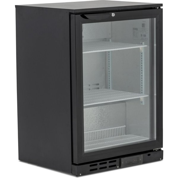 BLIZZARD Low Height Single Glass Door Bottle Cooler Black LOWBAR1