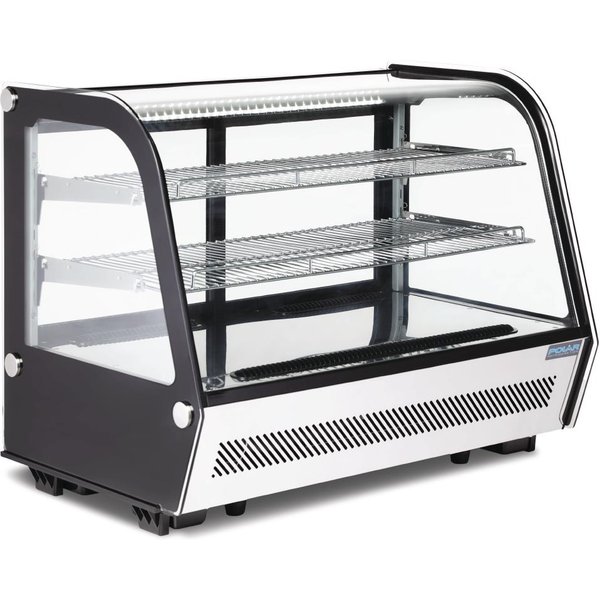 Polar G-Series Energy Efficient Countertop Food Display Fridge Black 160Ltr
